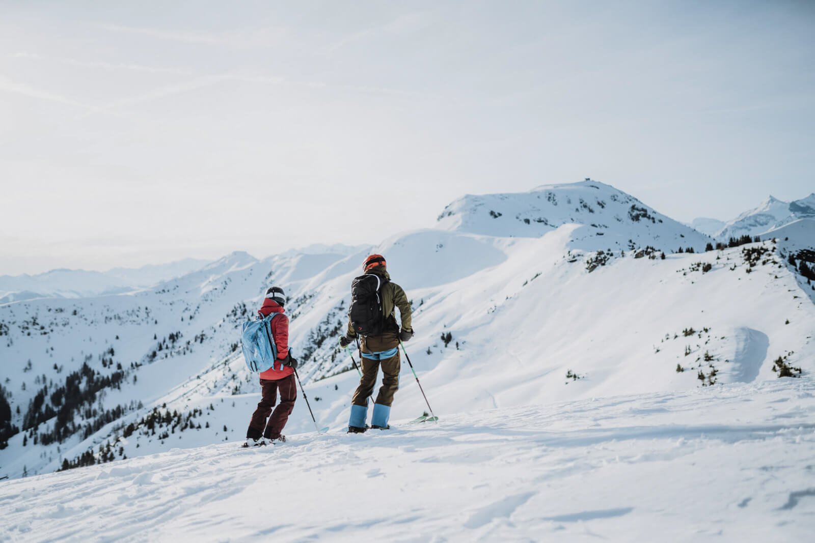 bergpanorama hochkönig beim skifahren