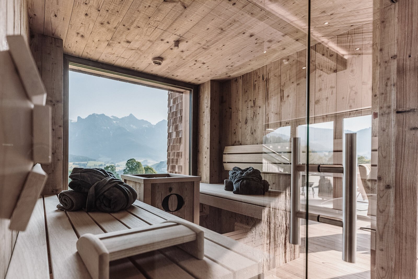 sauna im apartment am ebengut mit blick auf die berge